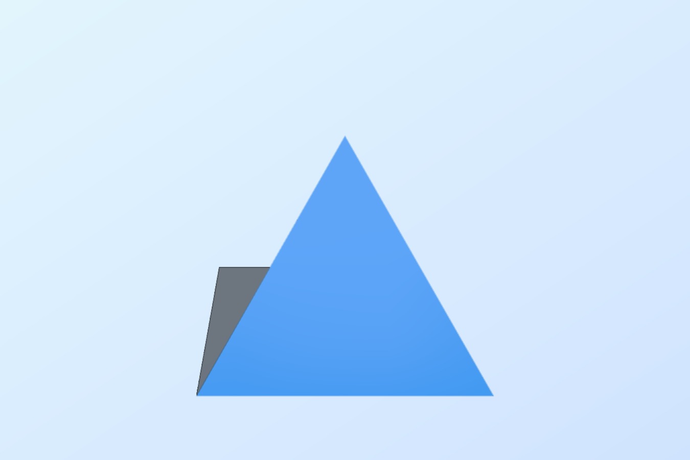 3-sided pyramid, 4-sided die, 1-inch solid