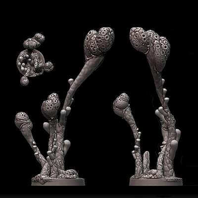 Crater Berries - sci-fi plant miniature | 3d print model