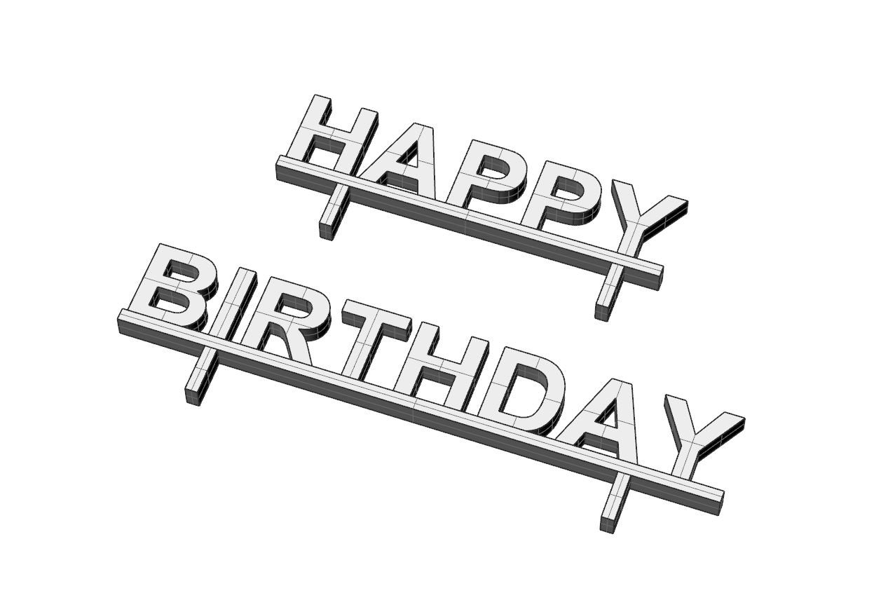 Happy Birthday Cake topper