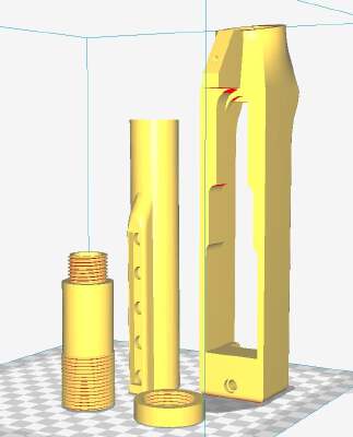 Ruger 1022 stock replacement part ar15 stock housing V4 | 3d print model