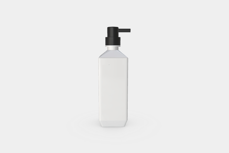 White Plastic bottle with Body Lotion Mockup