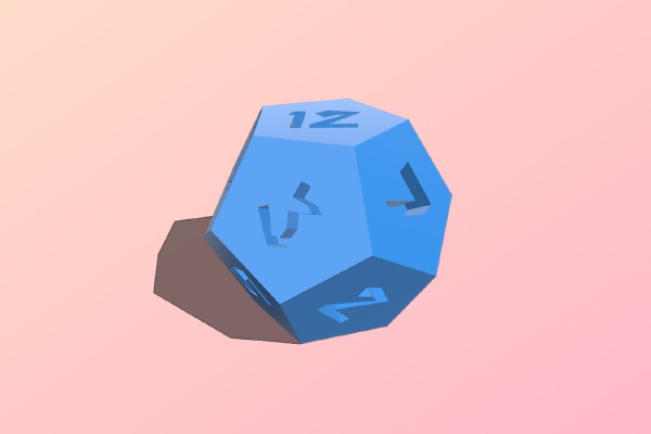 Six- and Twelve-sided dice | 3d print model