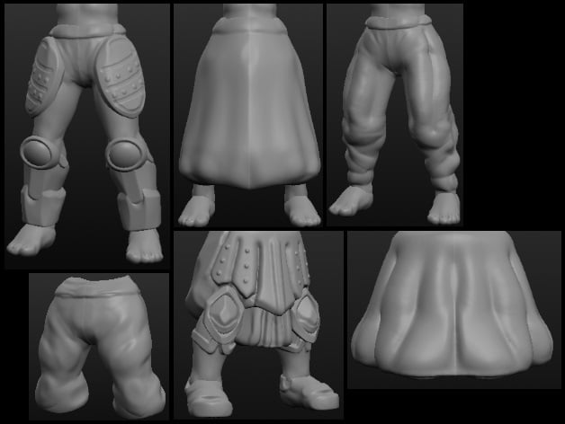 Sculptris OBJ Bits: Fantasy Pants and Skirts