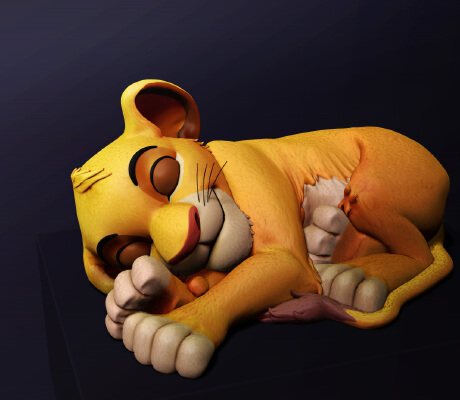 Sleeping Simba | 3d print model