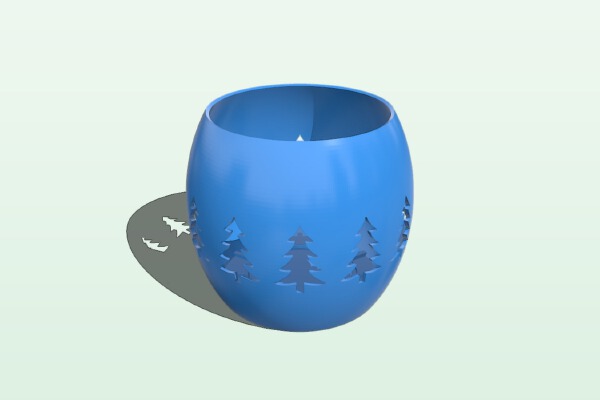 Tealight cover with tree holes | 3d print model