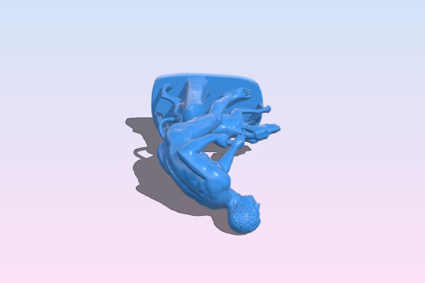 3D Scan of statue titled Hunter And His Dog | 3d print model