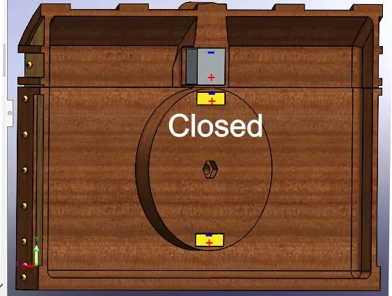 Treasure chest with magnetic lock