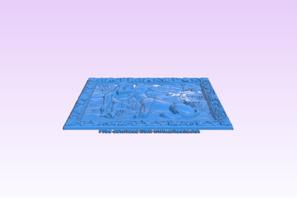 Painting of a lioness and a girl | 3d print model