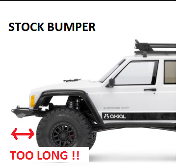 R_C CAR AXIAL SCX10 II (2) short front BUMPER (AX31392 substitute) | 3d print model