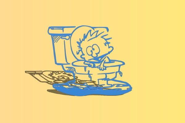 a silhouette of Calvin taking a bath | 3d print model