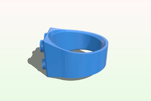 Size Y (Australian) Lego Style Ring | 3d print model