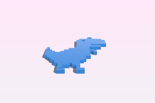 Chrome Dinosaur Keychain | 3d print model