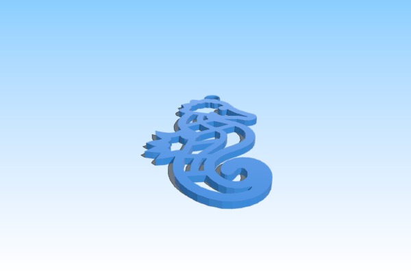 Sea horse chain pendant | 3d print model