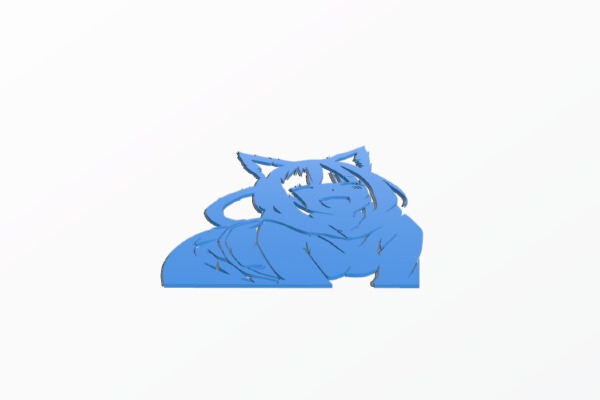 2D Cat Girl stencil | 3d print model