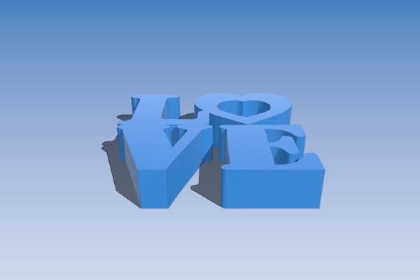 LOVE Sculpture with heart | 3d print model