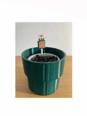 Super Mario themed self-watering pot with float for the water level _ vaso autoirrigante super mario con galleggiante. | 3d print model
