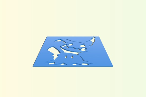 mimikyu stencil | 3d print model