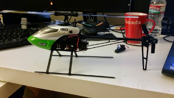 Blade 180 CFX Training Skids and Tail Fin | 3d print model