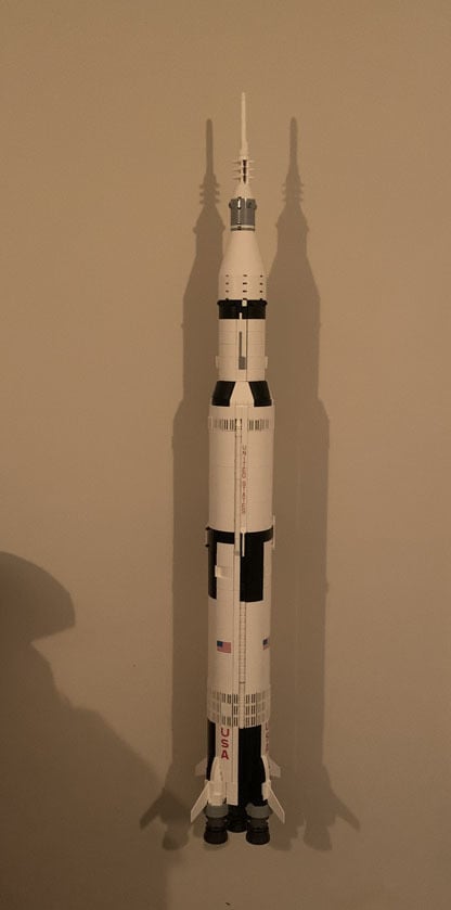 Lego Saturn V Low Profile Vertical Wall Mount