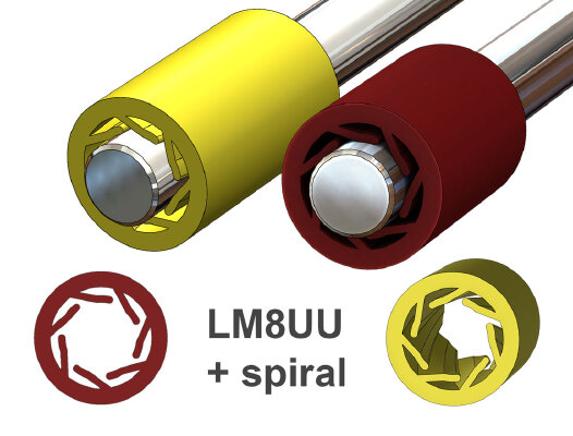 LM8UU spiral & LM8UU linear | 3d print model
