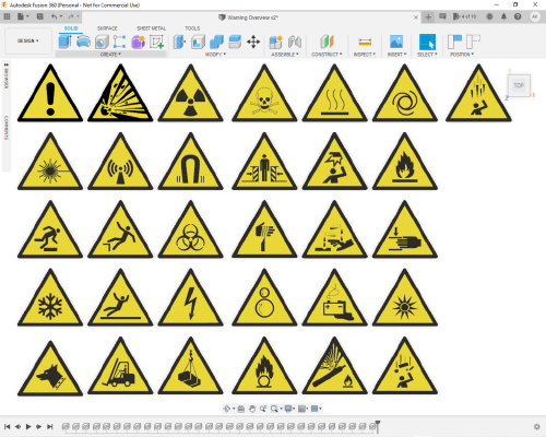 ISO 7010 Warning Symbol Collection | 3d print model