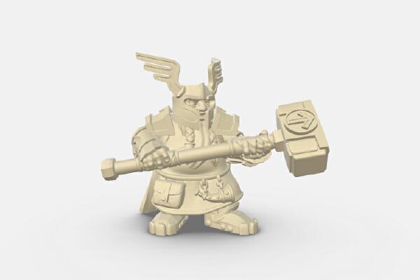 Dwarf with warhammer | 3d print model