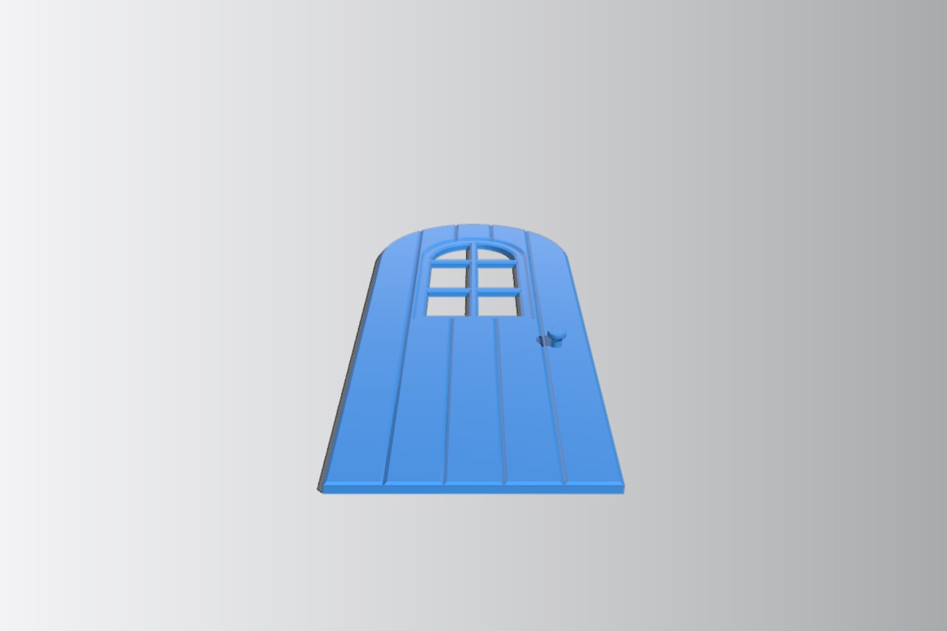 Door with a round top and a window