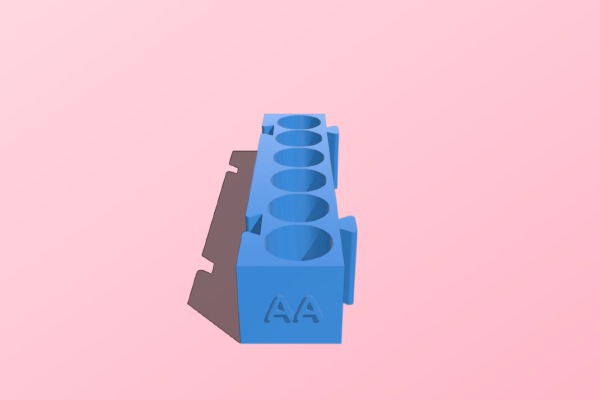 Slightly Larger AA Holder for Modular Battery Holder set | 3d print model