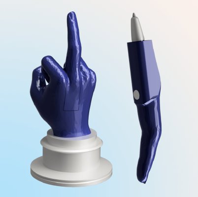 Middle finger pen throphy - the best fingerprint you can make | 3d print model