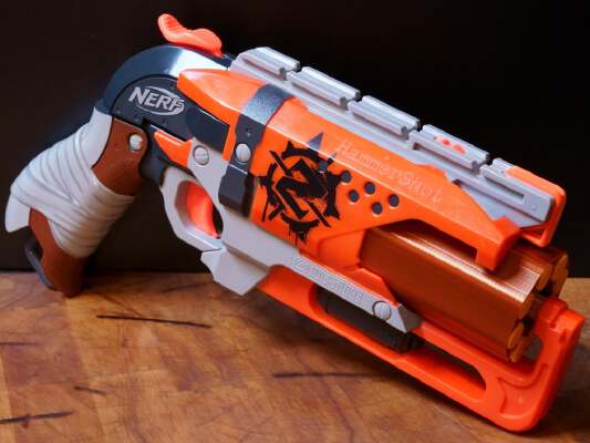 Spiralized Cylinder for the Nerf Hammershot 8-shot Mod | 3d print model