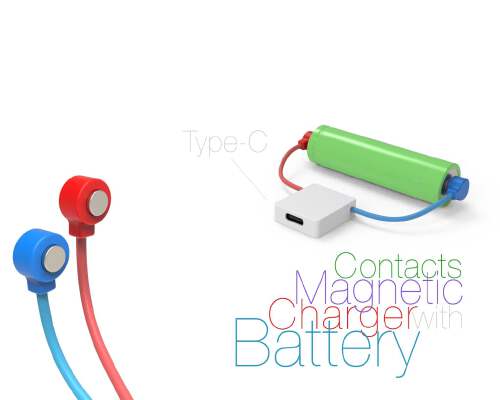 Battery Charger with Magnetic Contacts | 3d print model