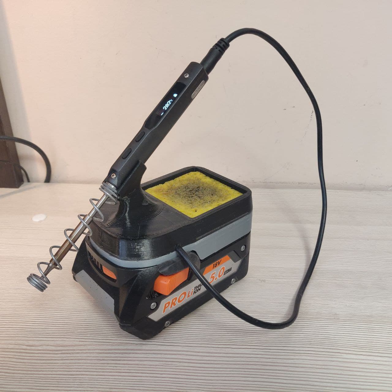  TS100 soldering iron stand for 18V AEG Battery