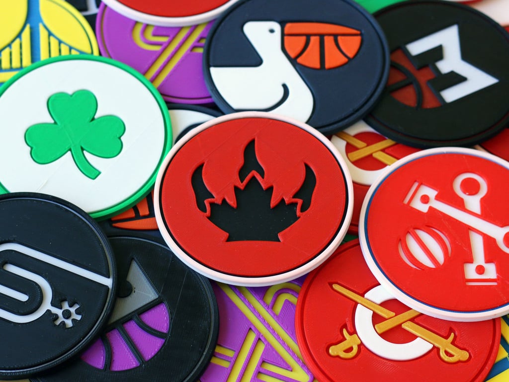 Multi-Color Minimal NBA Coasters