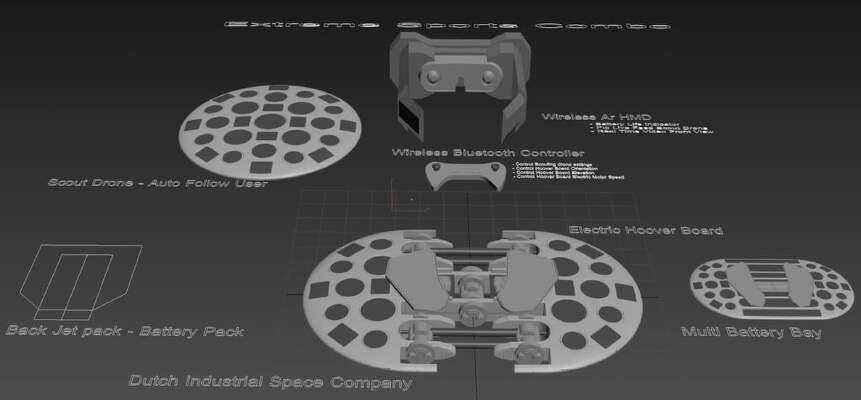 Electric Hoover Board - Concept | 3d print model