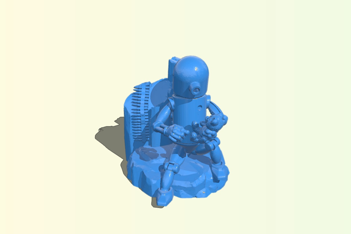Battle Droid at Rest - Robot with his Teddybear