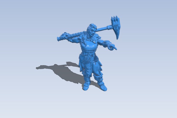 Barbarian female w raven hammer | 3d print model