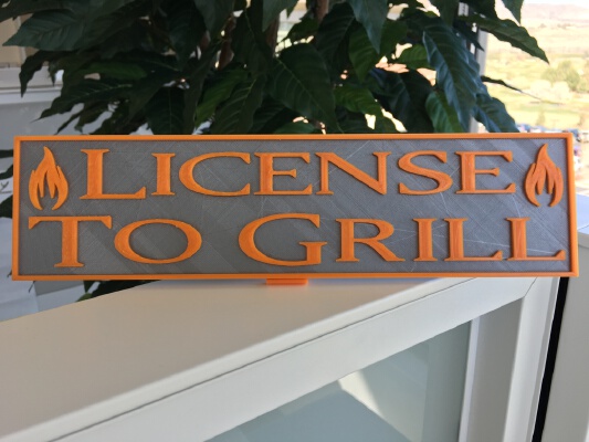 License to Grill placard | 3d print model