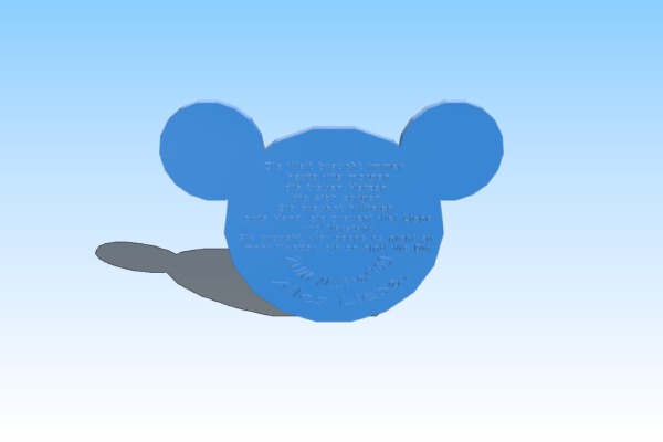 Mickey Muttertag Plakette german | 3d print model