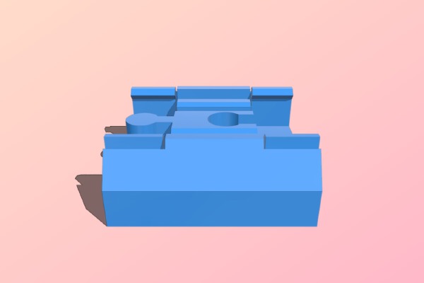 Duplo Brick to Brio Track adapter with snap-lock | 3d print model