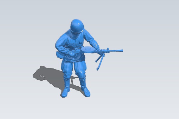 Russian soldier with a DP28 | 3d print model