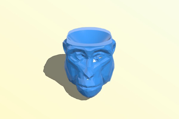 Head ashtray monkey | 3d print model