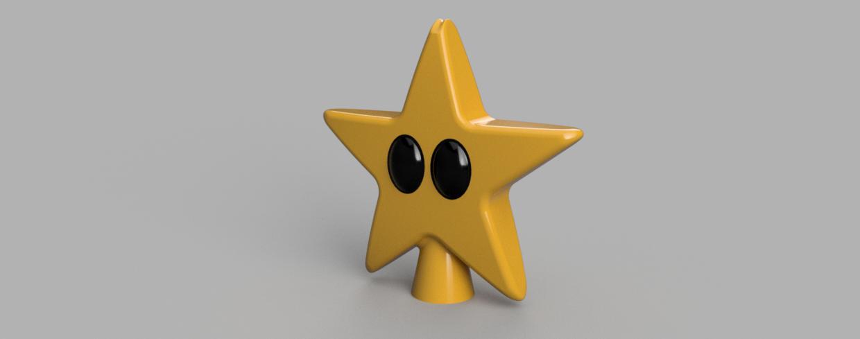 Mario Power Star Christmas Tree Topper