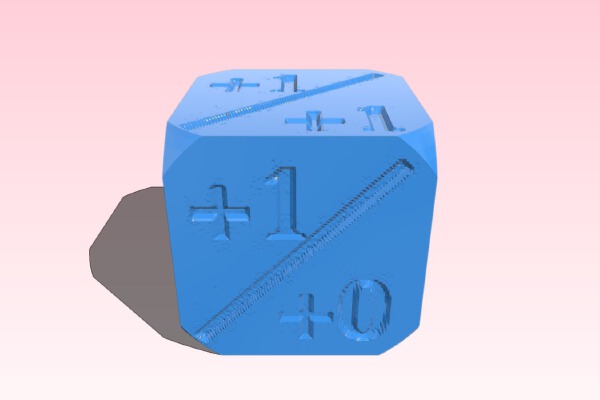 +1_1-+3_+3_+1_+0-+3_+0_D6 Die Inverted | 3d print model