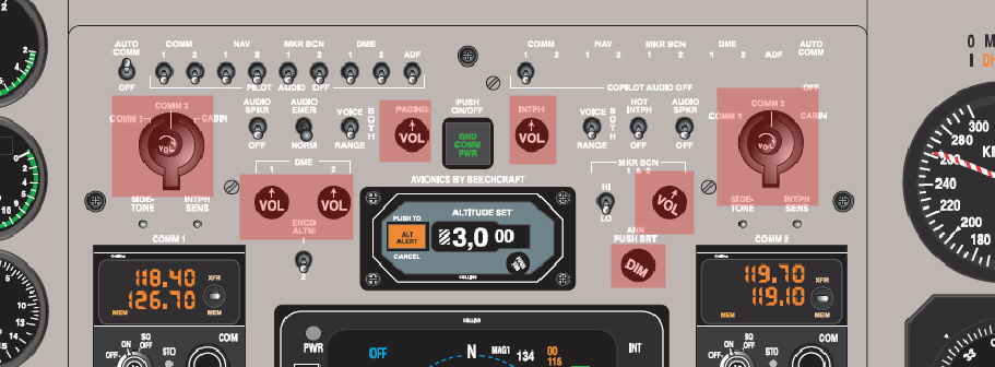 Beechcraft panel - button_knob volume, select, dim | 3d print model