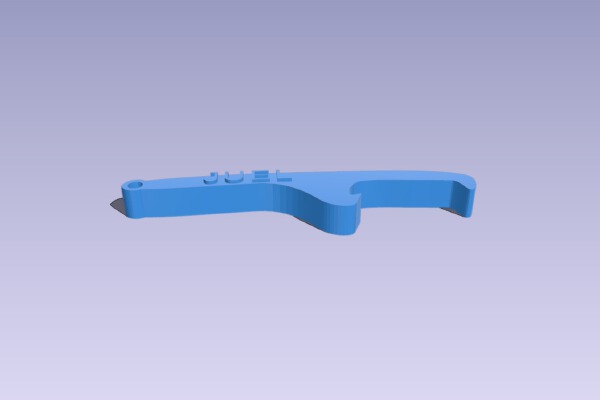 JUEL Bottle opener (with text + hole) | 3d print model