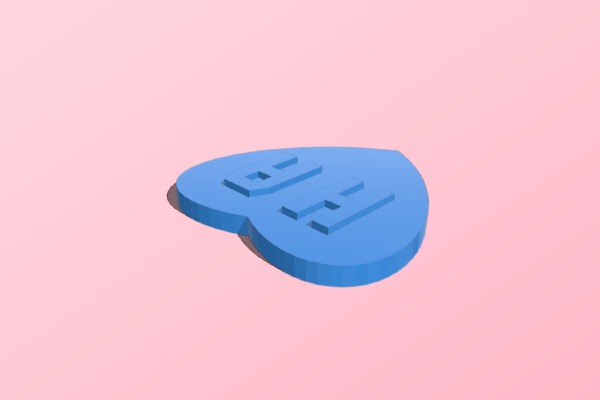 My Customized Initialed Heart Ornament -HA | 3d print model