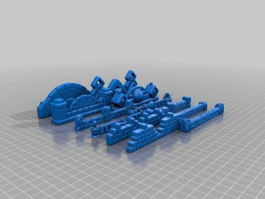 Walls - Set 01 (Board game & Table Top props) | 3d print model