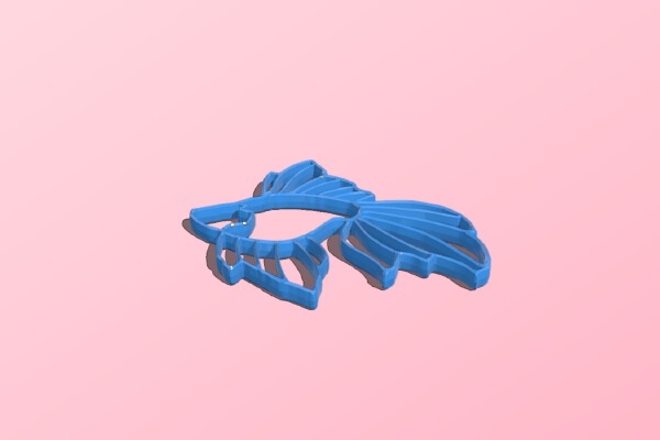 Fish outline earring | 3d print model