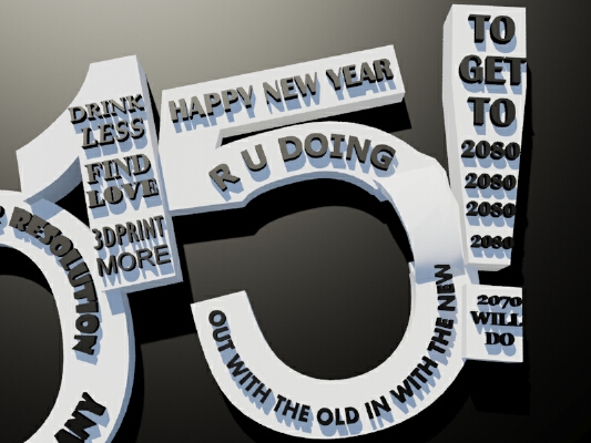 new year resolution 2015 | 3d print model