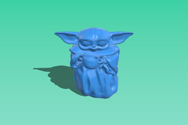 Baby Yoda w_bowl | 3d print model